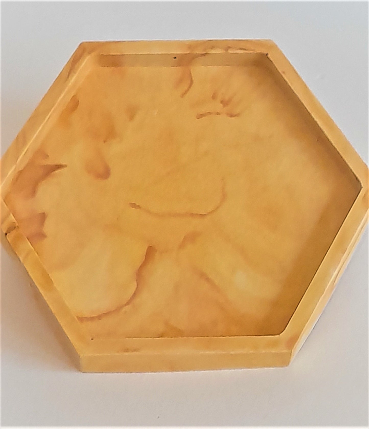 Hexagonal Shape Large Mustard Marble coaster