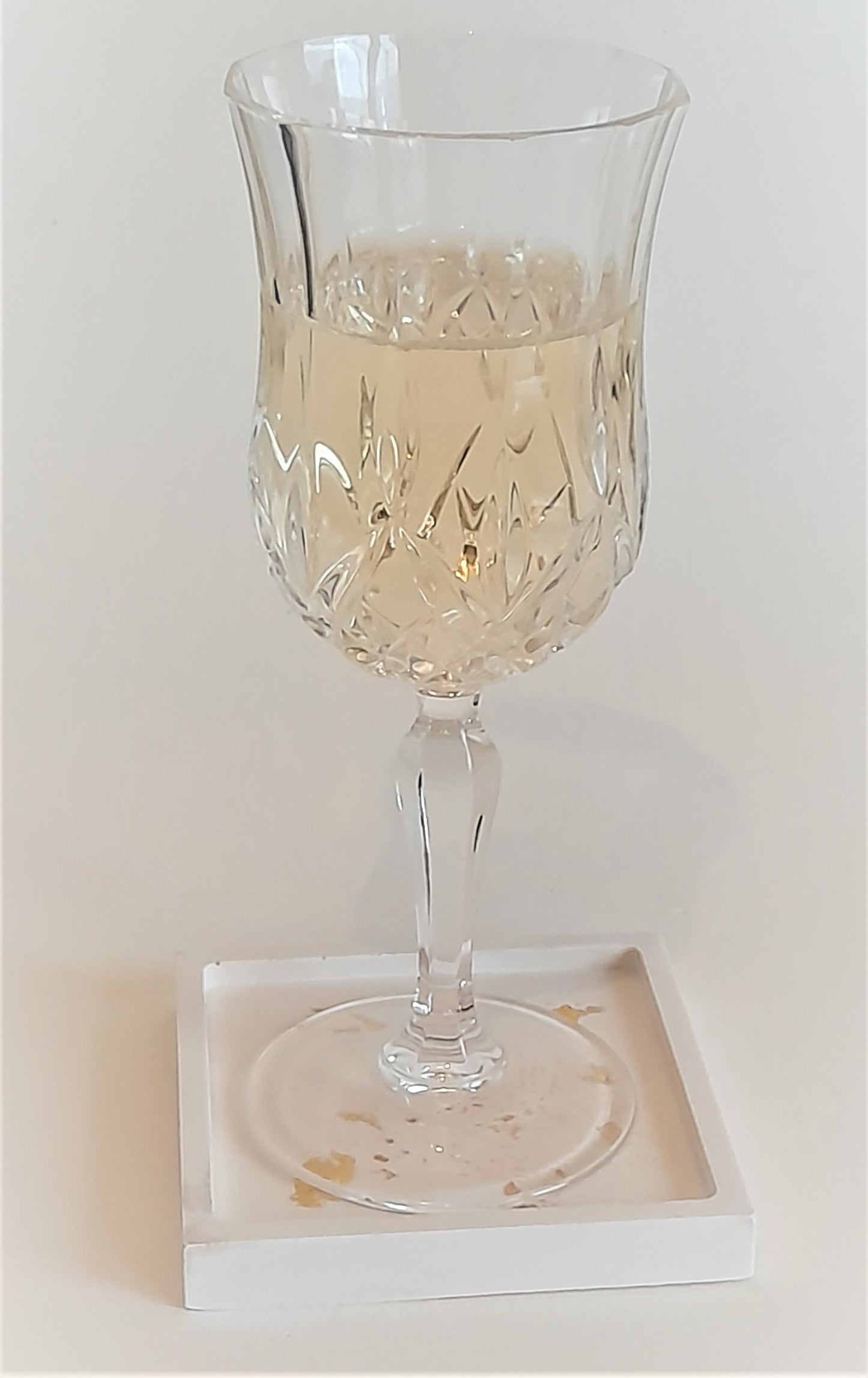 Large Square Cream & Gold Coaster