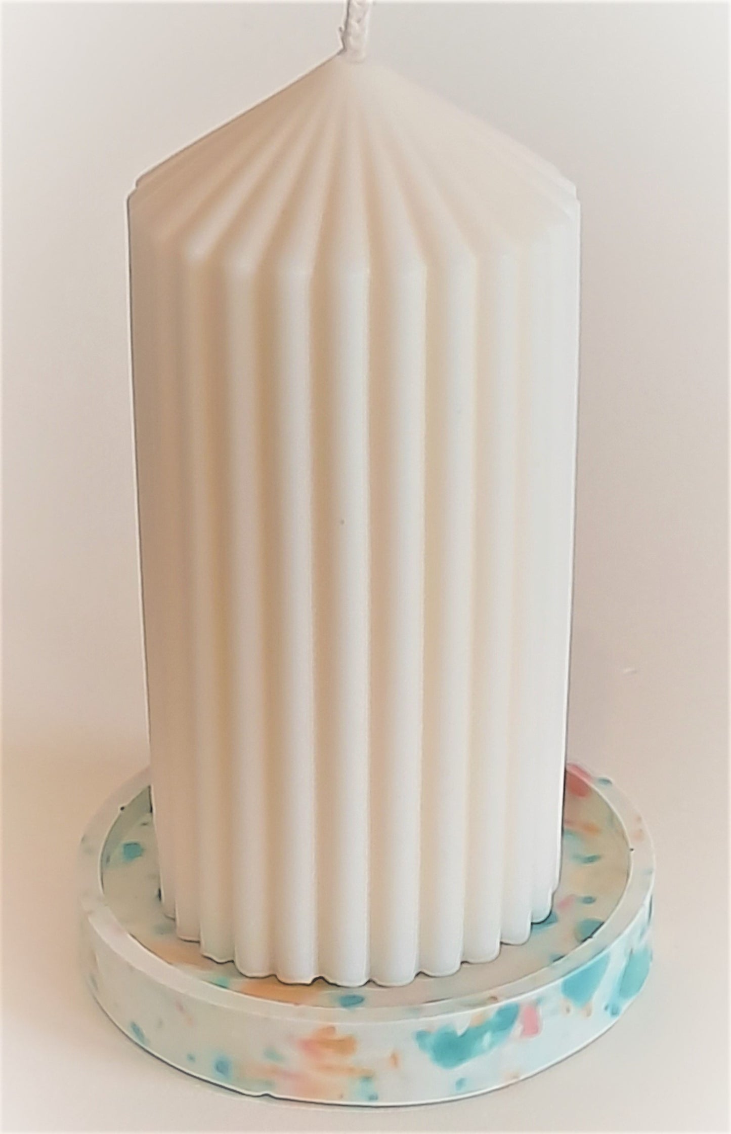 Sculptural Large Stripe Pillar Candle