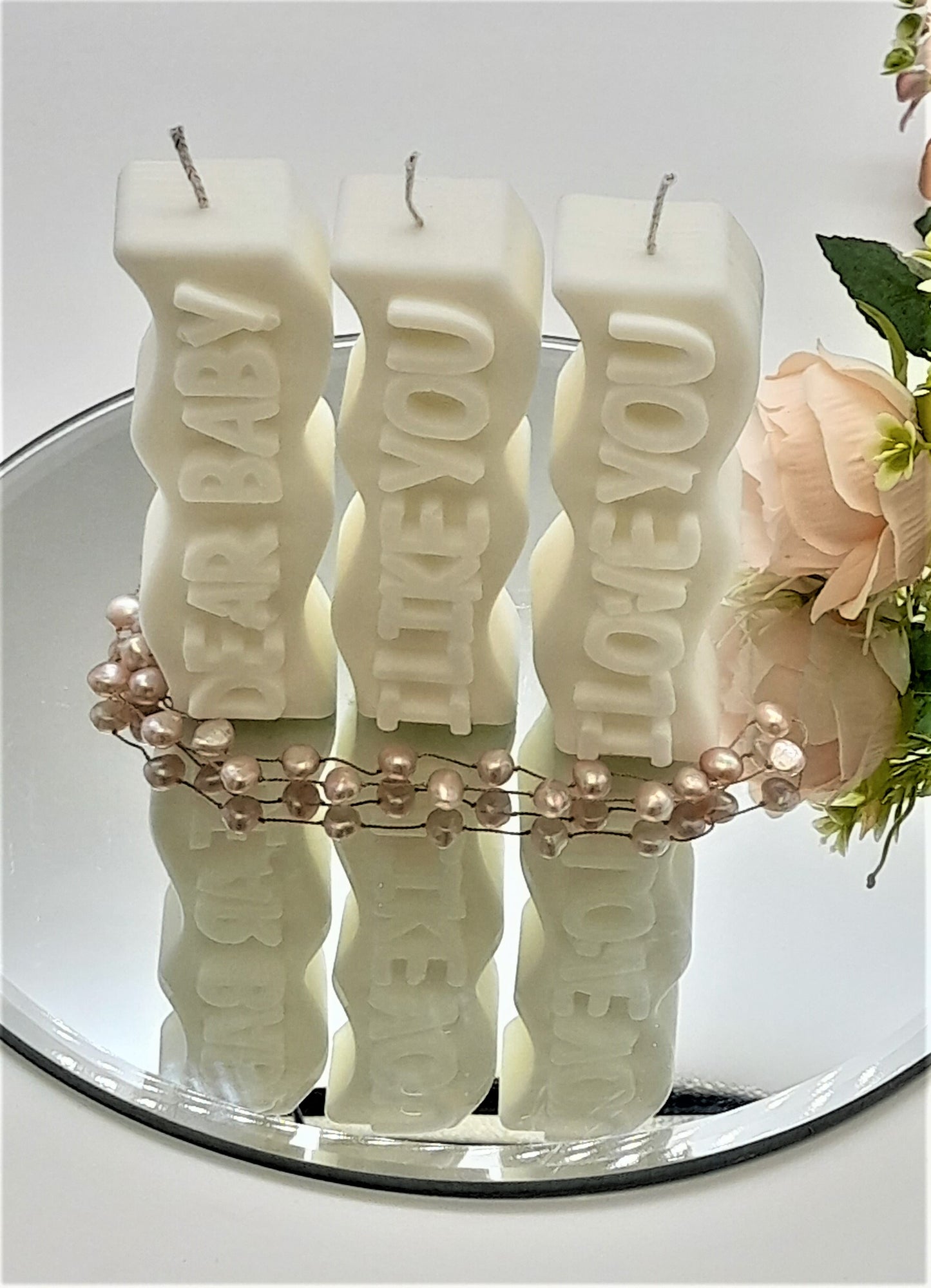 Sculptural Love Words Candle Set