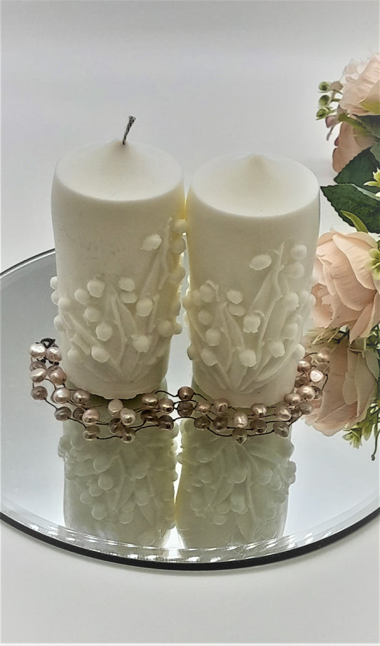 Sculptural Flower Pillar Candle