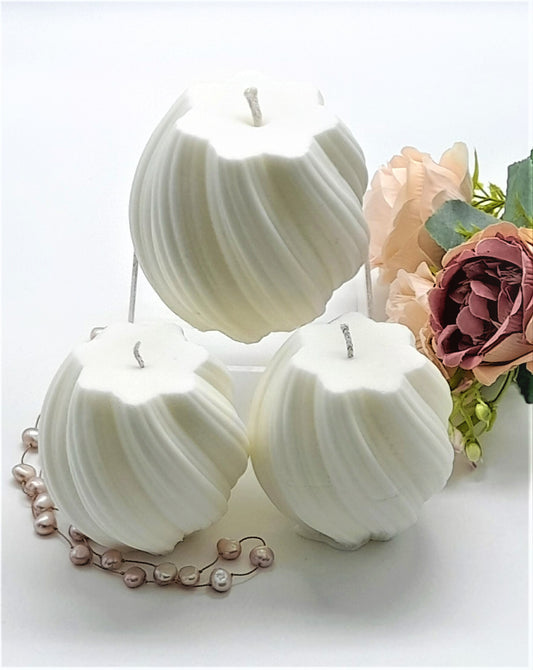 Sculptural Swirl Round Candles
