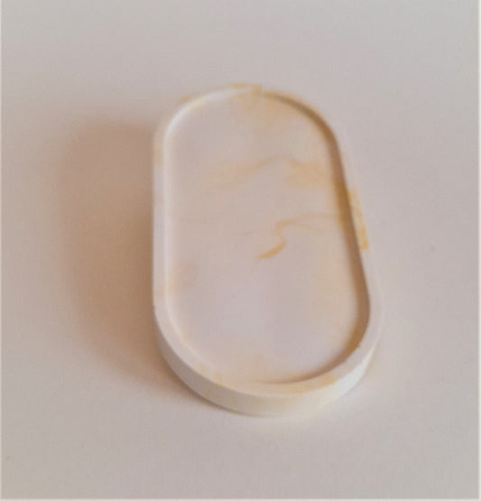 Cream & Mustard Oval Tray