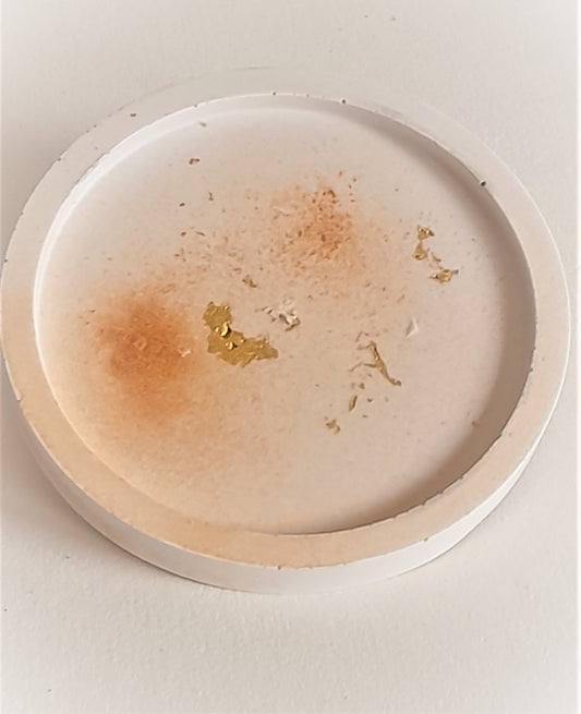 Small Round Cream & Gold Coaster