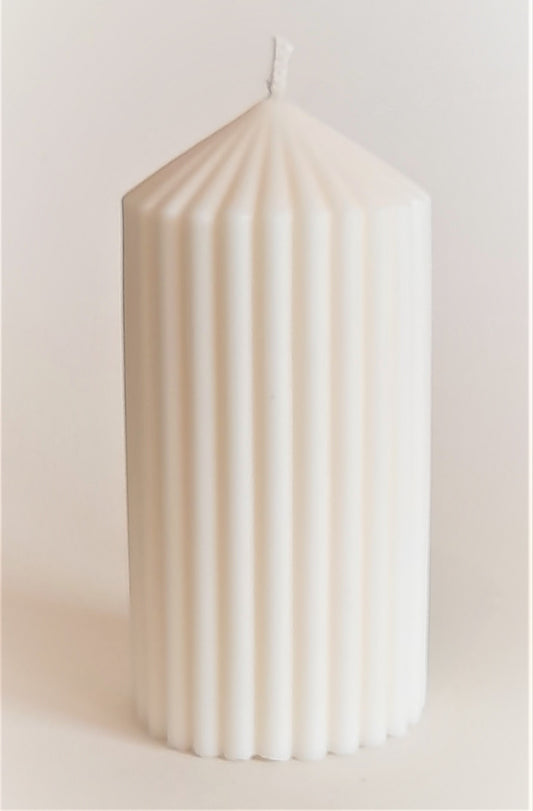 Sculptural Large Stripe Pillar Candle