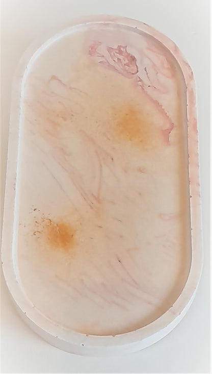Beautiful Handmade Beige & Pale Pink Trinket Tray