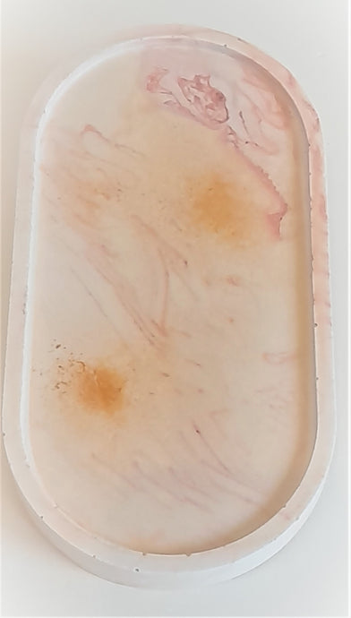 Beautiful Handmade Beige & Pale Pink Trinket Tray