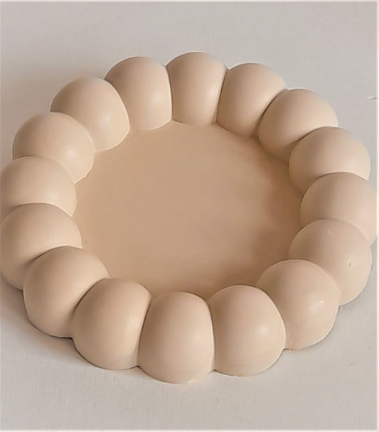 Large Bubble Cream Colour Coaster