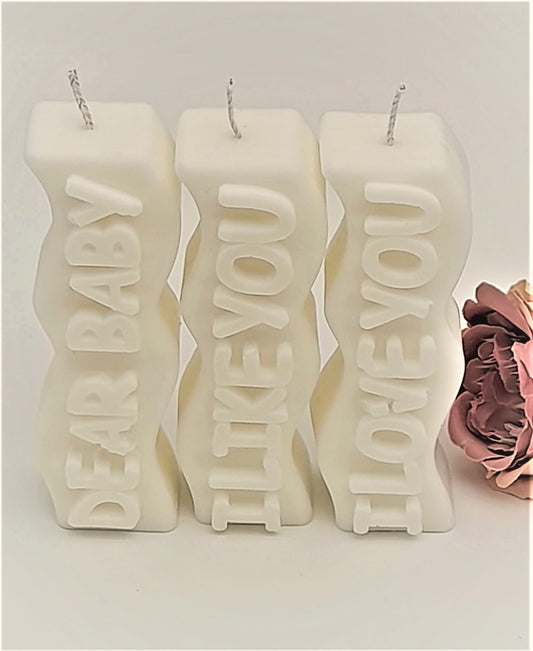 Sculptural Love Words Candle Set